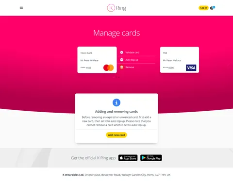 Manage cards