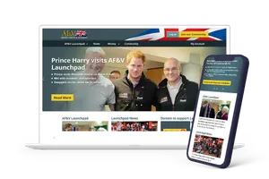 Laptop and iPhone image showing AFV Estates Limited website logo