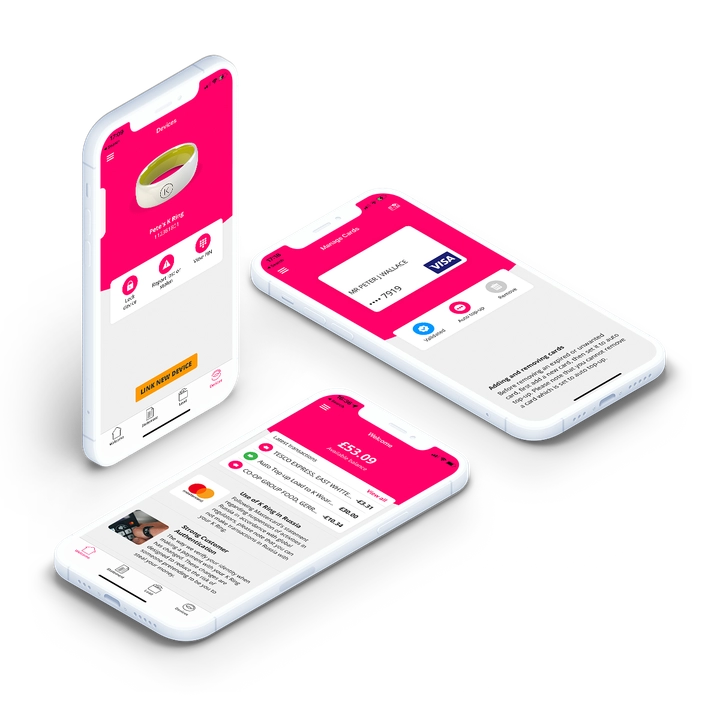 iPhones with mykring app in use