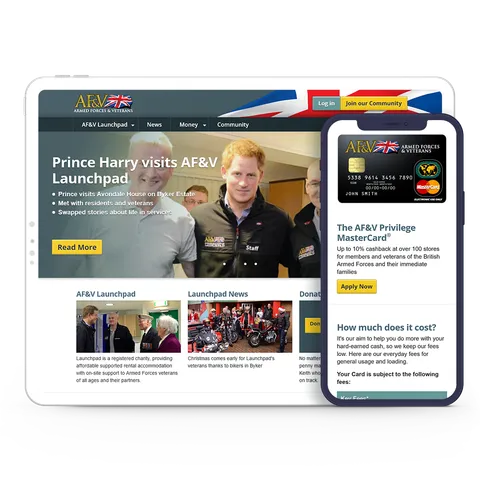 Laptop and iPhone image showing AFV Estates Limited website logo