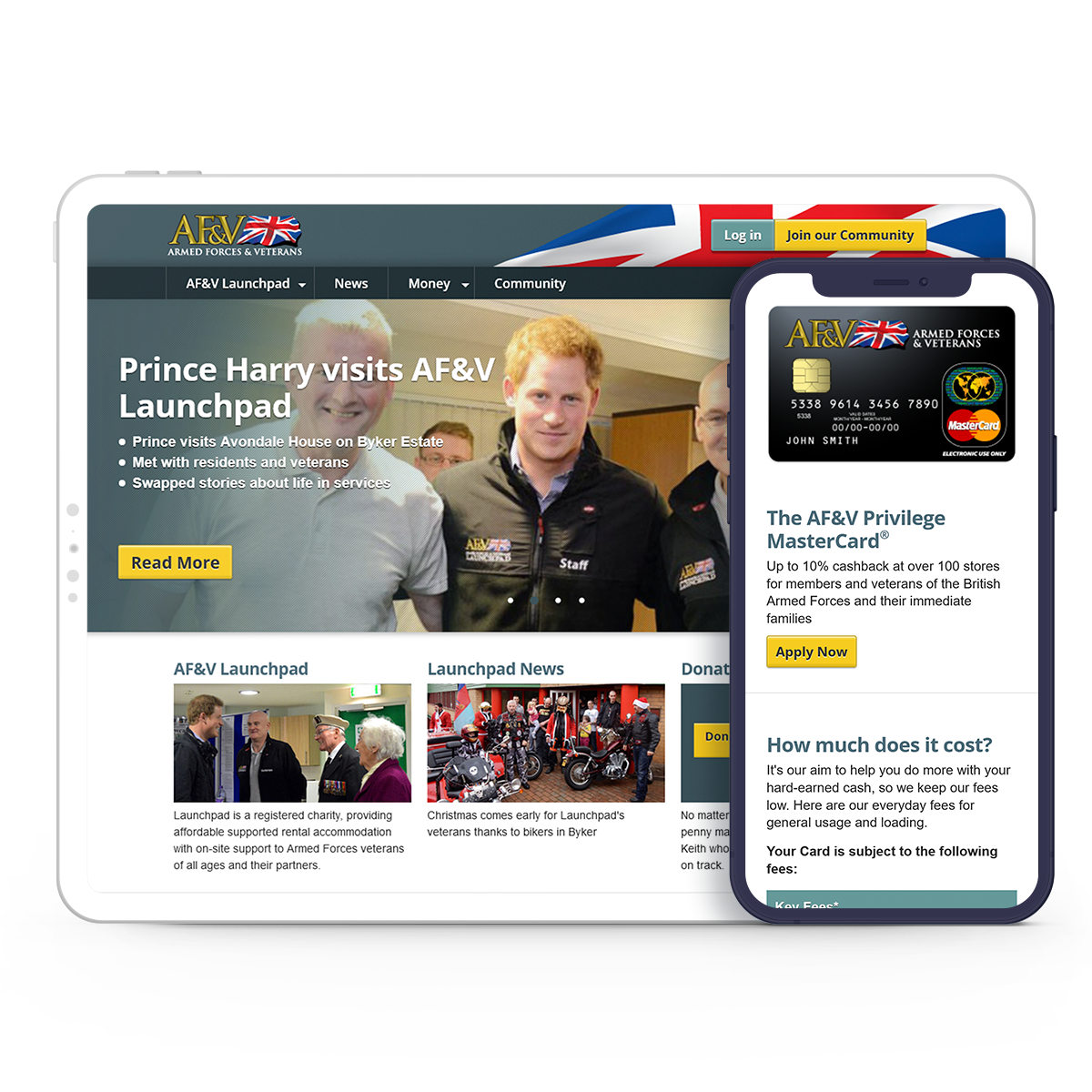 Laptop and iPhone image showing AFV Estates Limited website