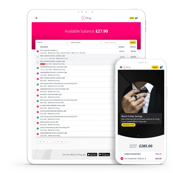 K Ring app in action