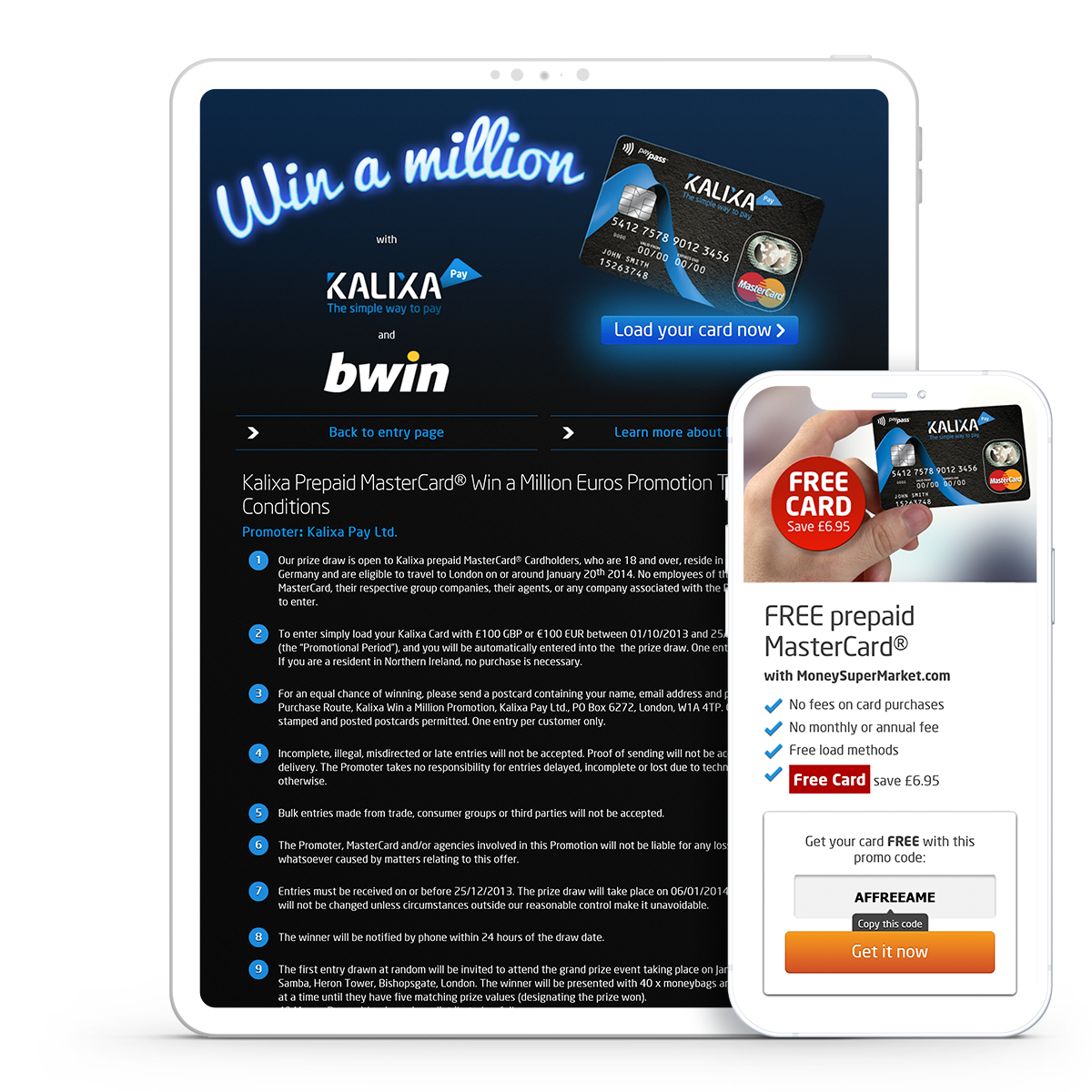 Laptop and iPhone image showing Kalixa website